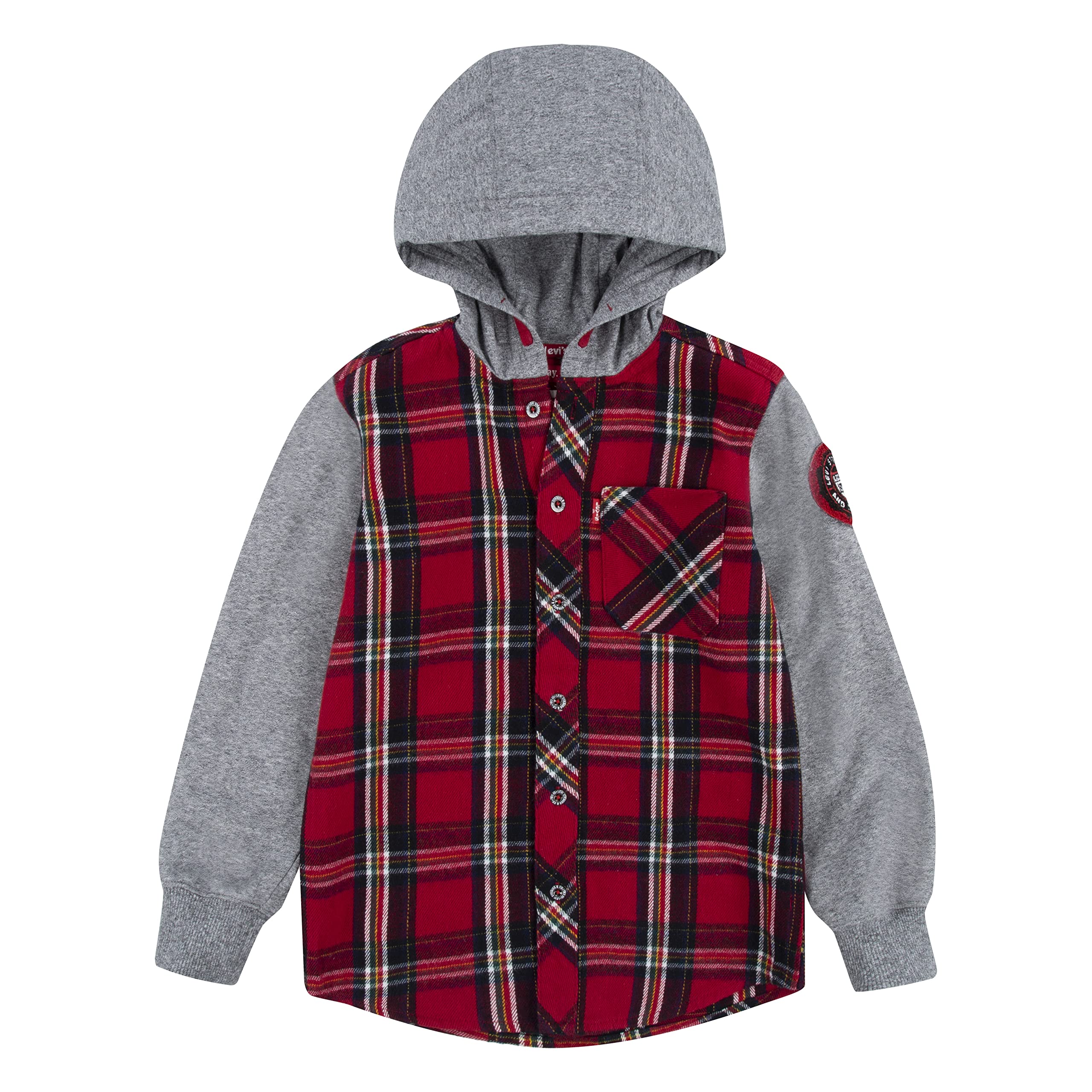 Boys' Flannel Plaid Hooded Shacket