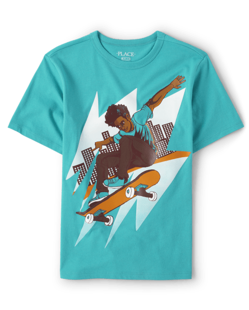 Boys' Graphic Skateboarding T-Shirt