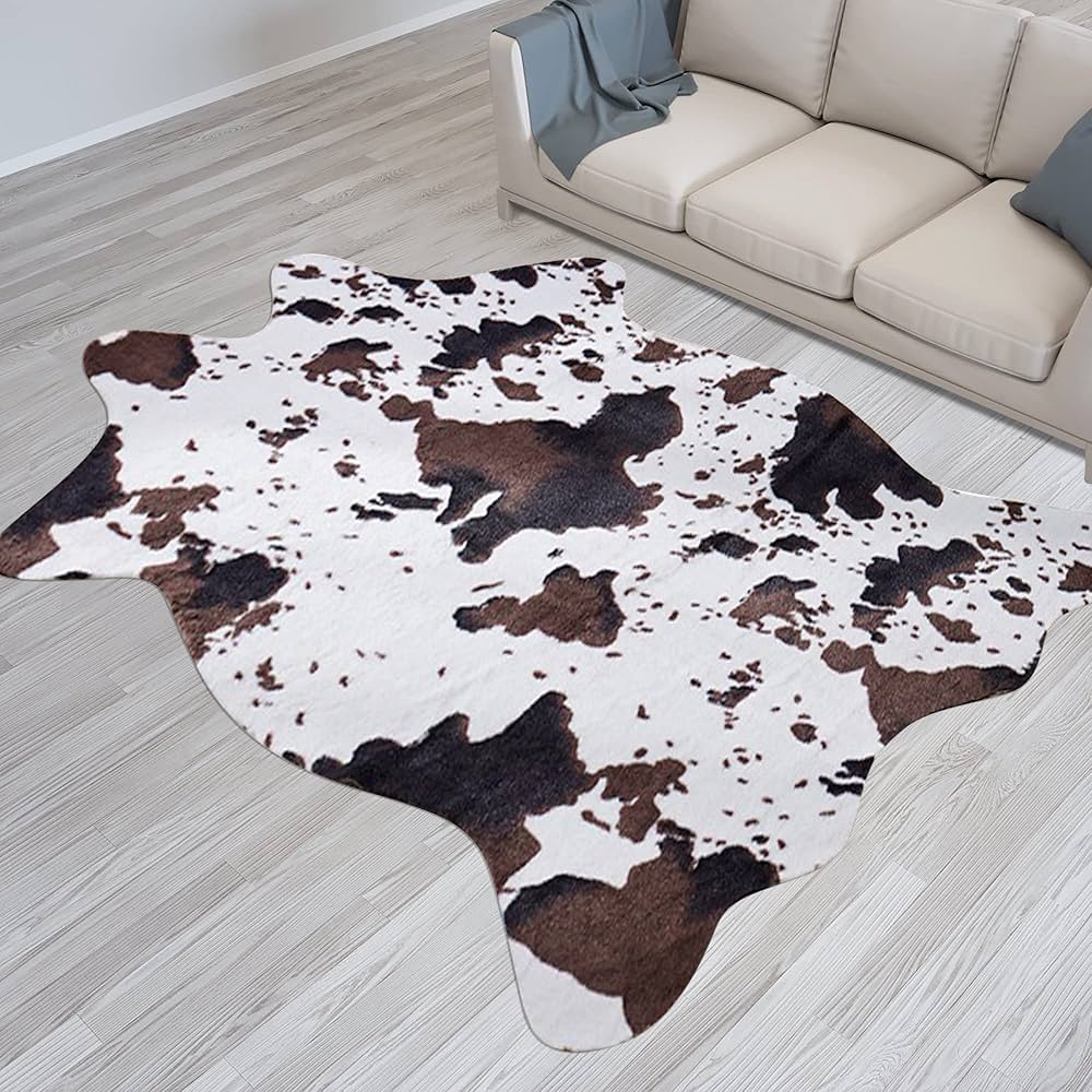 Faux Cowhide Print Rug Fabric