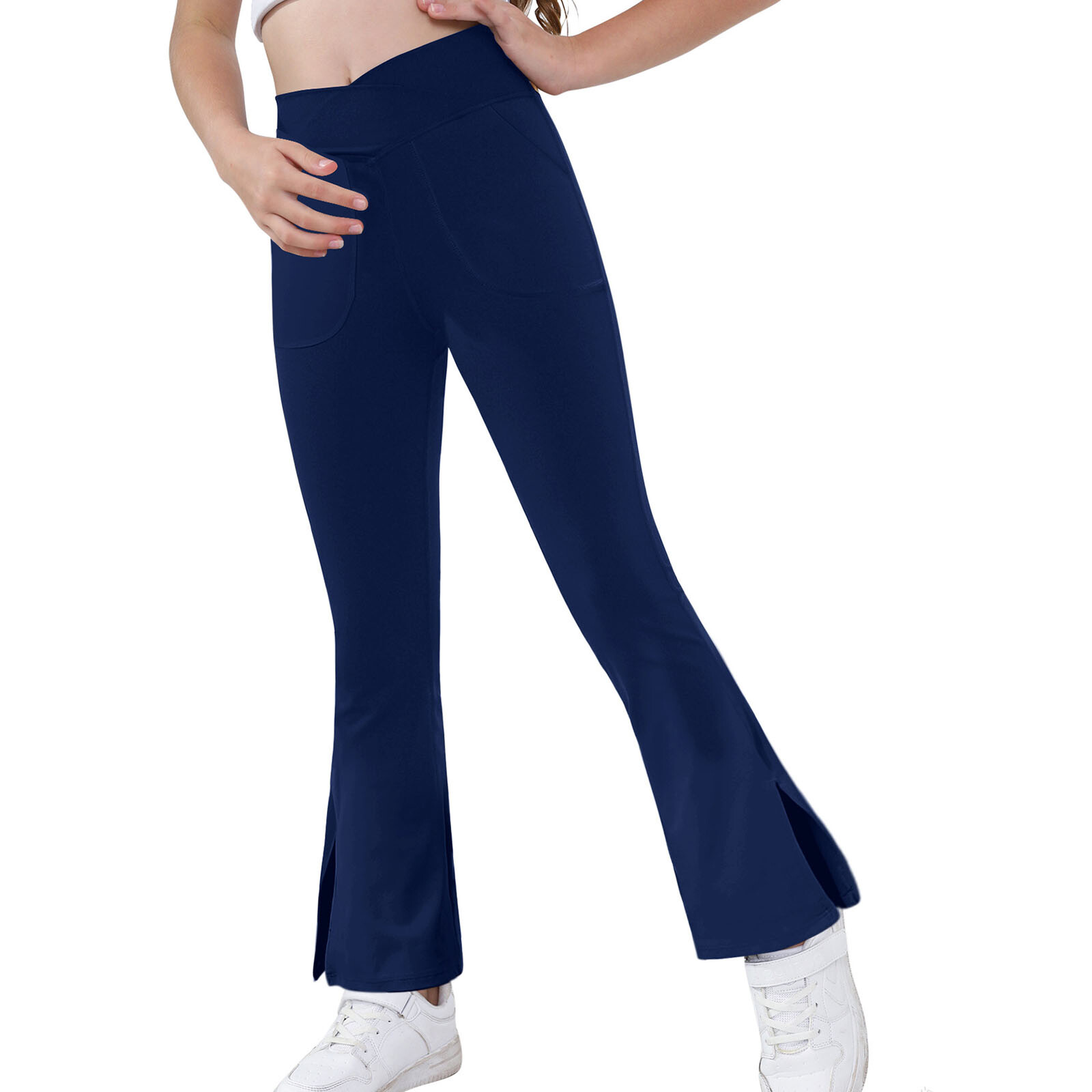 Girls' High-Waisted Flared Yoga Pants