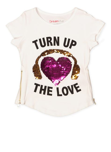 Girls' Sequin Reversible Graphic Tee