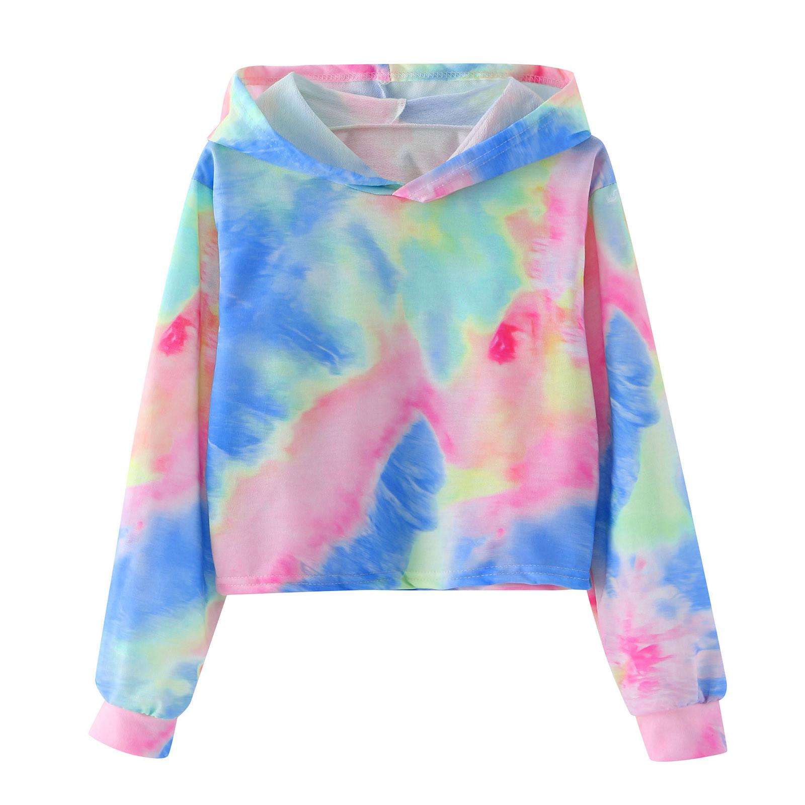 Girls' Tie-Dye Cropped Sweatshirt
