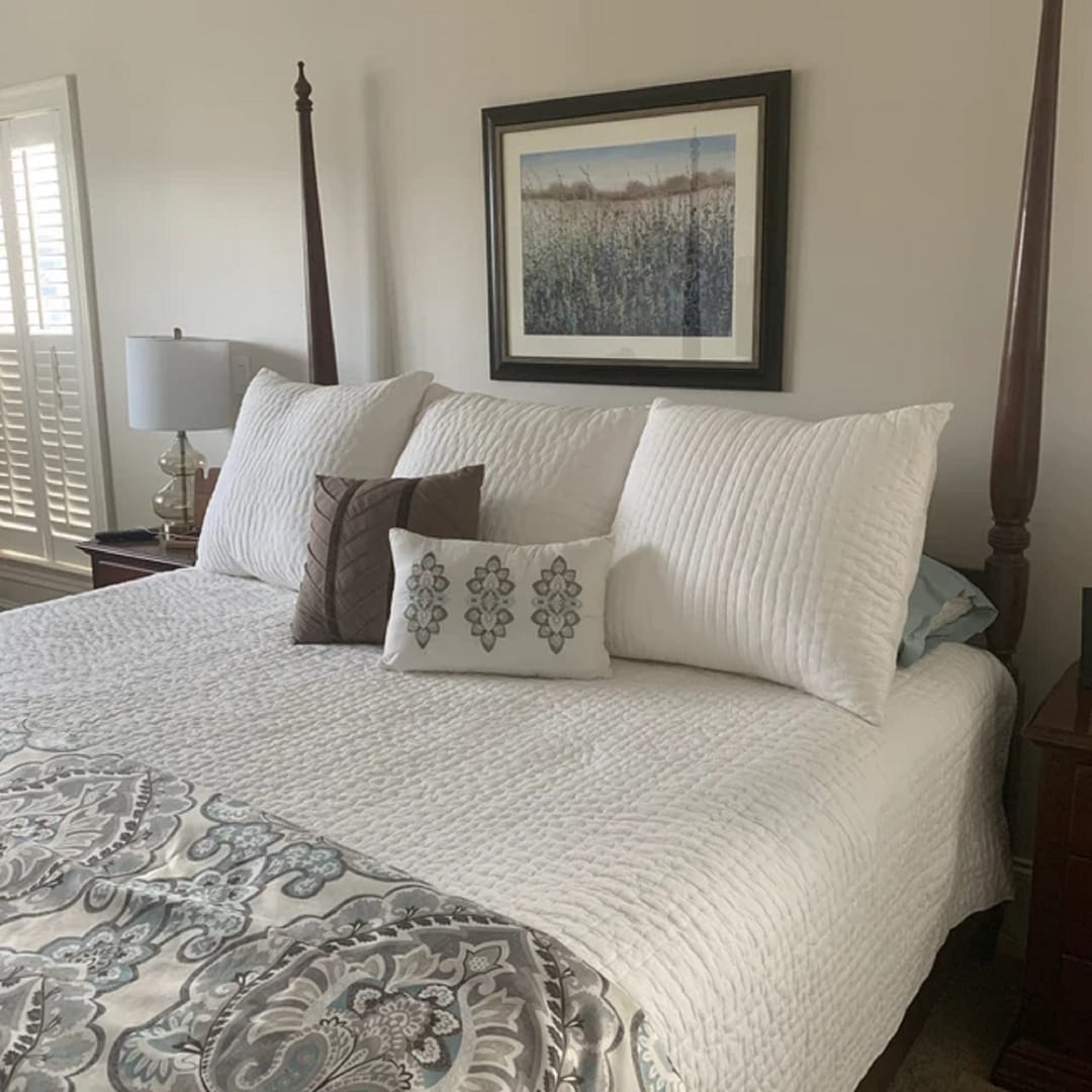 Hand-Stitched Kantha Quilt Blanket