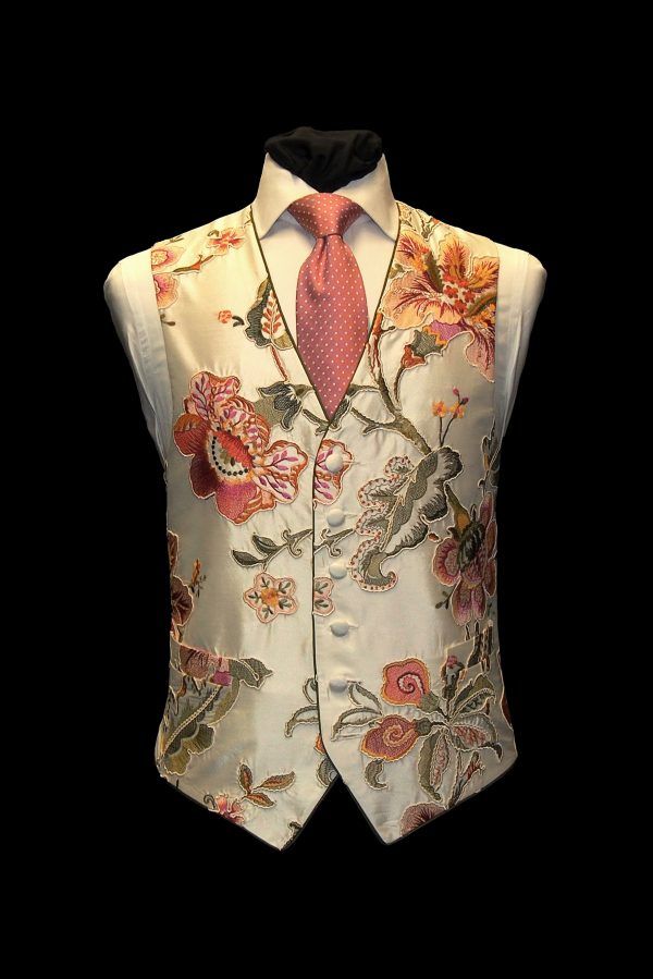 Men's Floral Brocade Nehru Vest