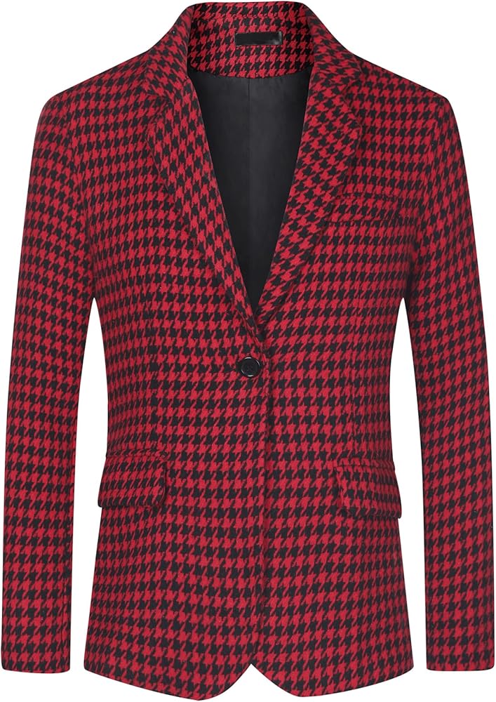 Men's Slim-Fit Houndstooth Blazer