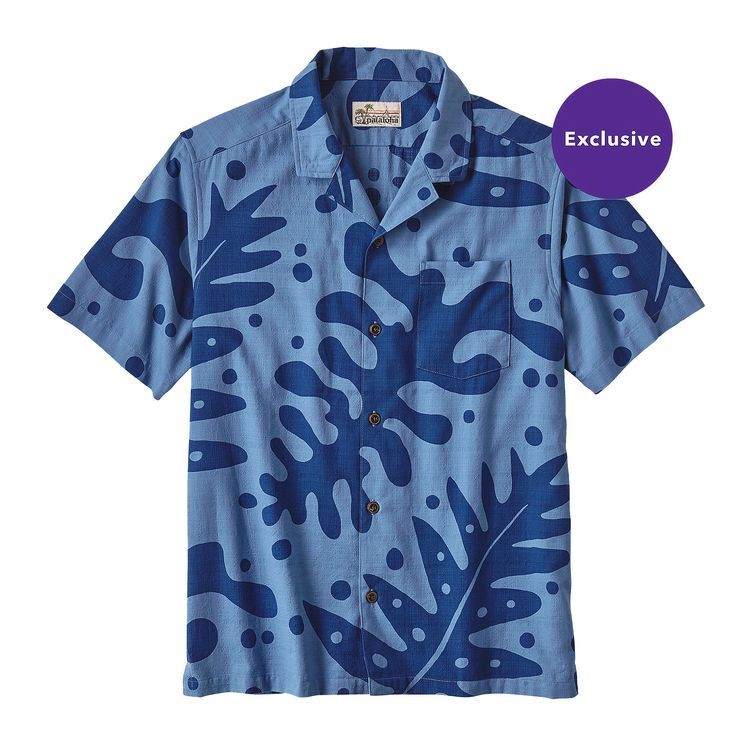 Men's Tropical Print Camp Collar Shirt