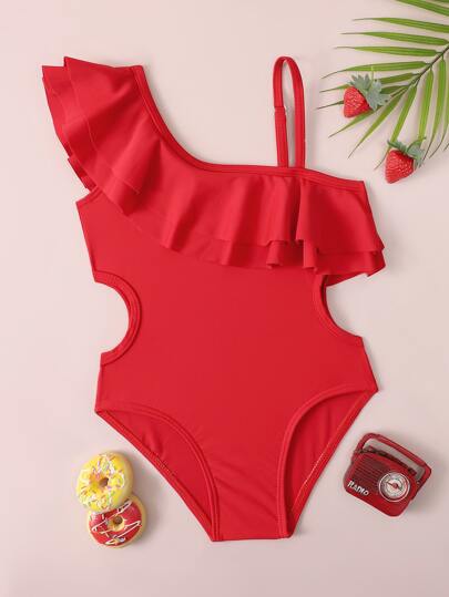 Toddler Girls' Ruffle Trimmed Swimsuit