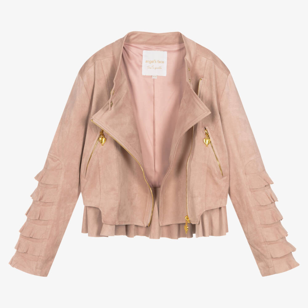 Tween Girls' Faux Suede Moto Jacket