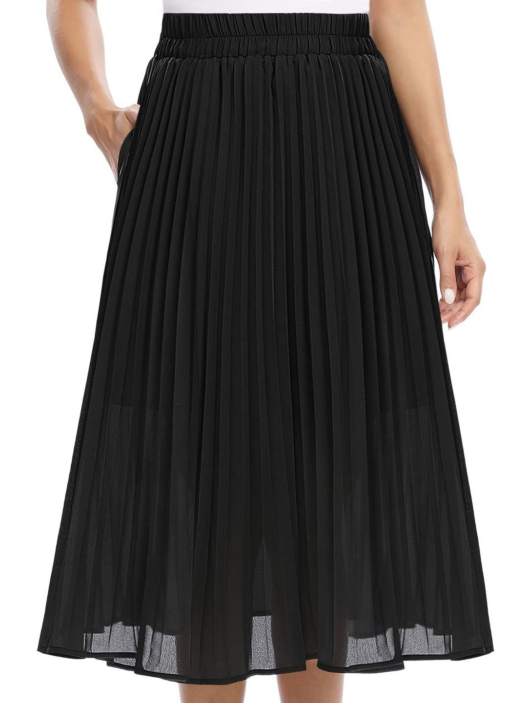Women's Pleated Chiffon Midi Skirt