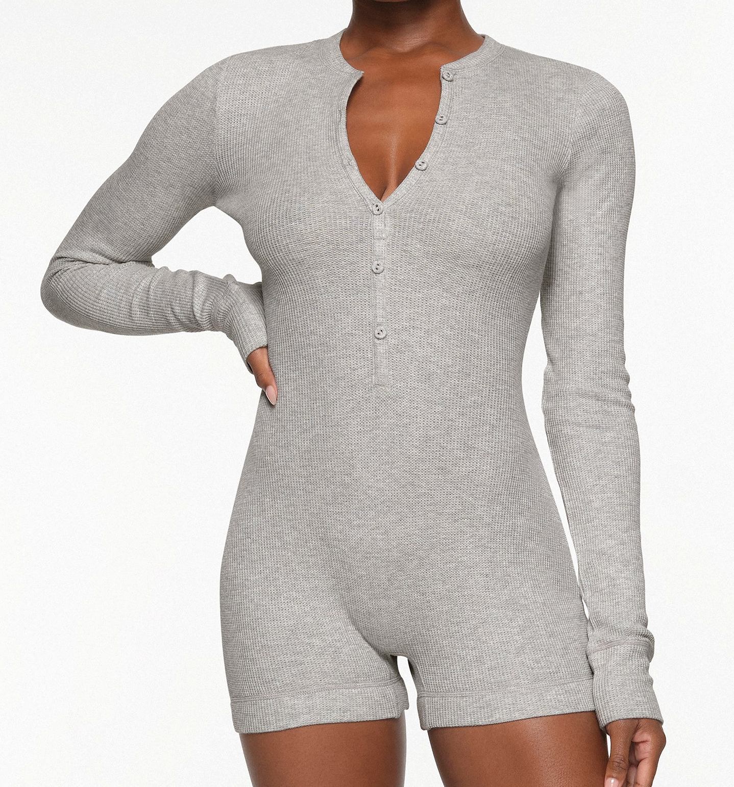 Women's Ribbed Knit Loungewear Romper