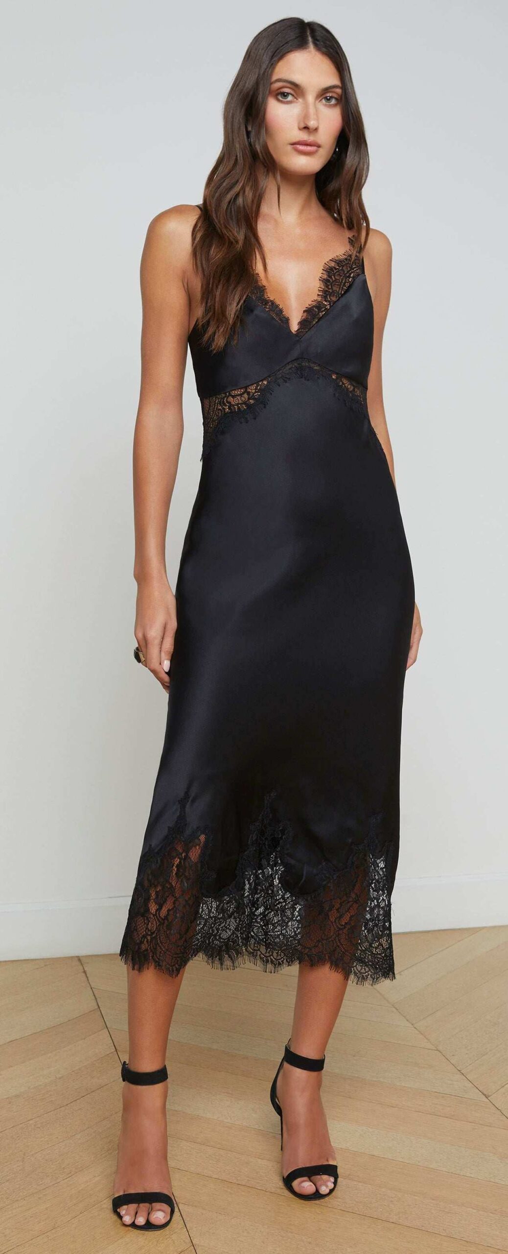 Women's Slip Dress with Lace Trim