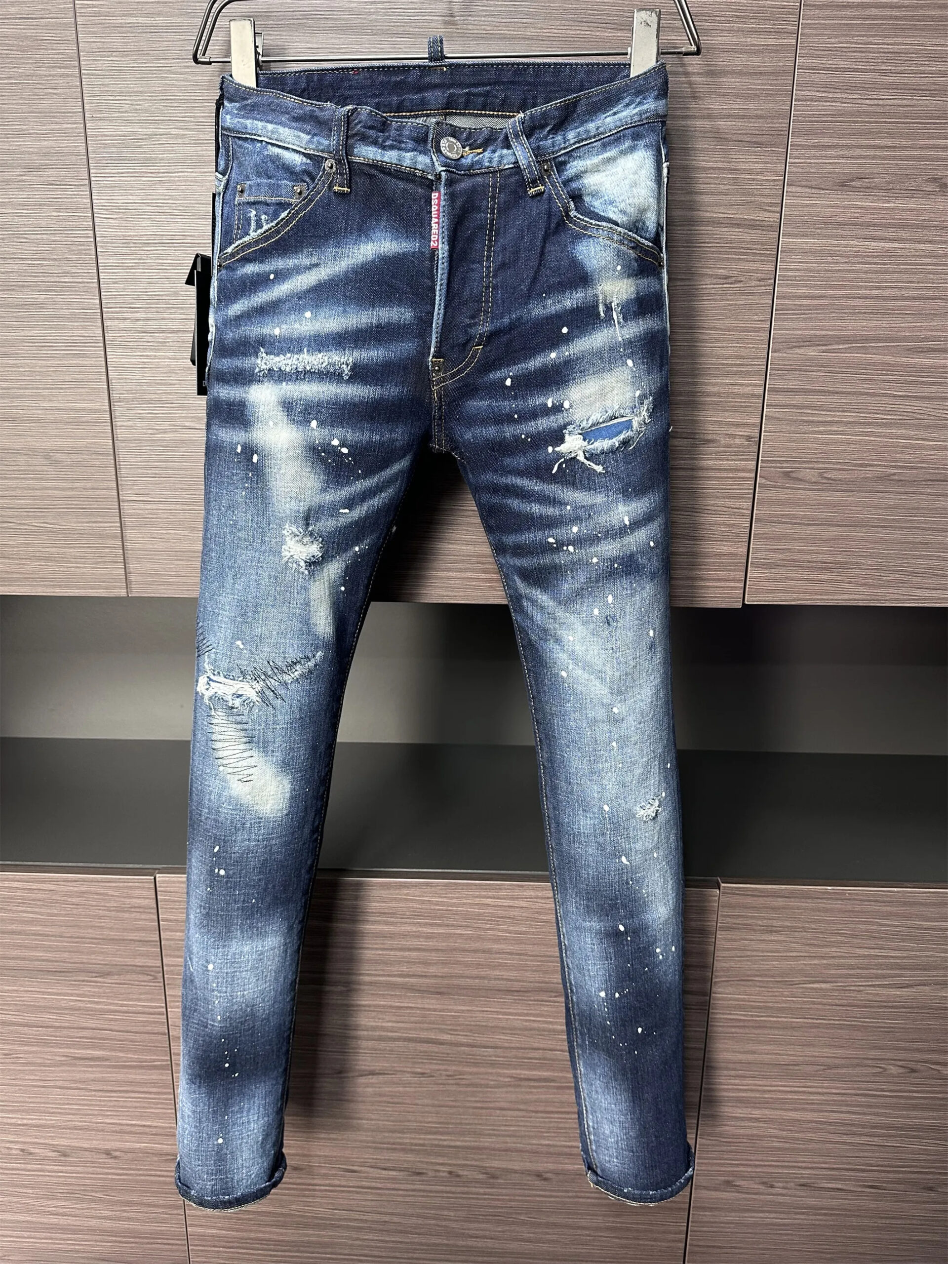 Men's Moto-Style Ribbed Jeans